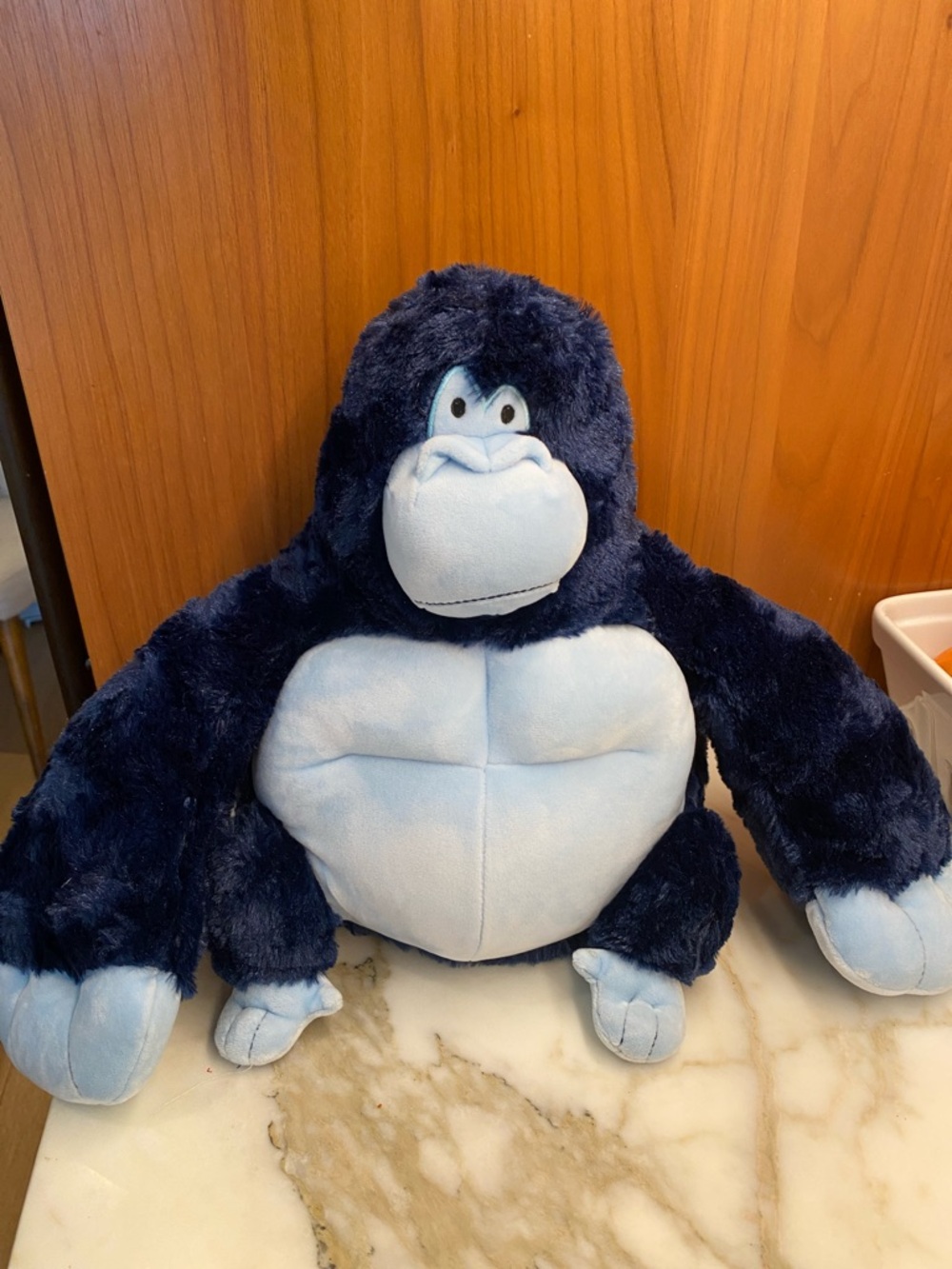 Plush Gorilla Stuffed Animal - Navy and Light Blue Cuddly Toy